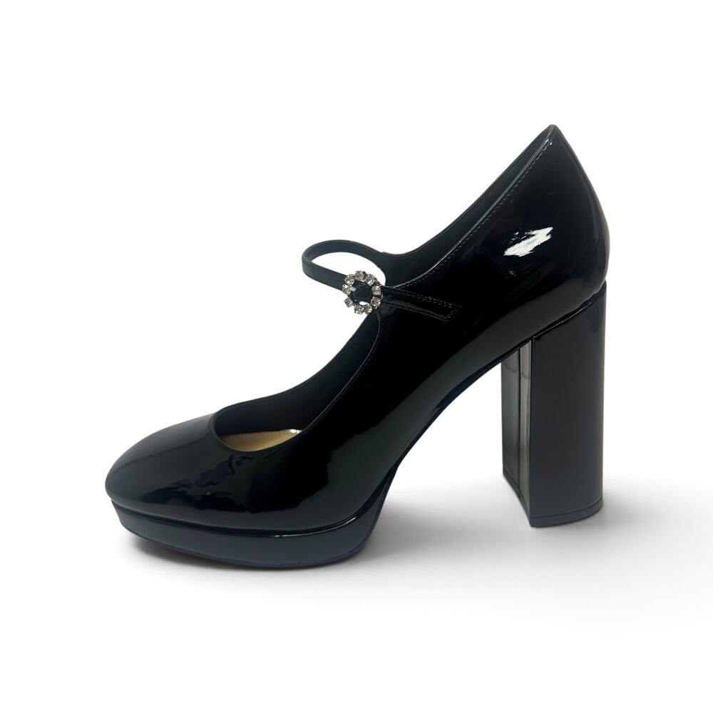 Jewel Badgley Mischka New Women's Trisha Platform Mary Jane Pump 11 Black Patent